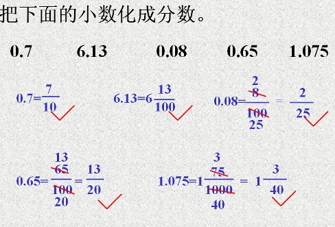 五年级数学 分数与小数的互化练习