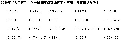 第八届“希望杯”一试试题与答案（四年级）3