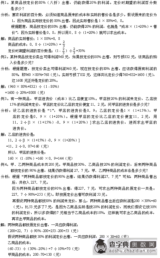小学六年级奥数问题解析：利润和利润率1