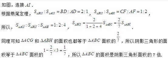 六年级奥数题及答案：阴影三角形2