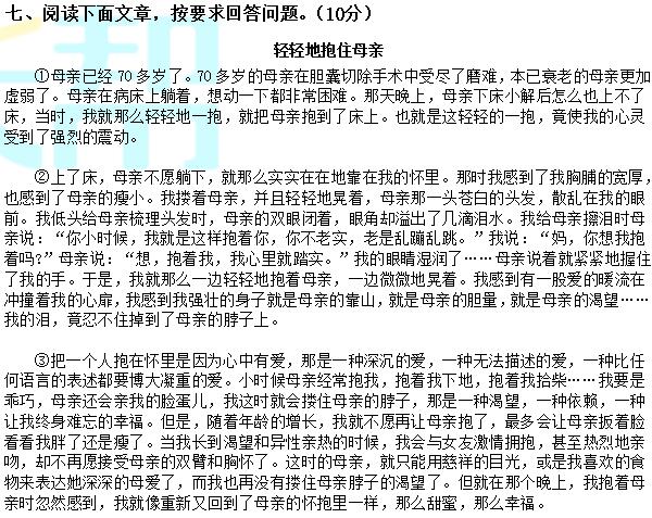 2016年郑州联合杯复赛语文真题及答案4
