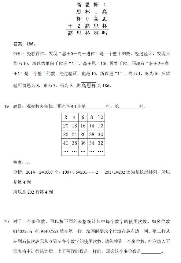 2017年天津陈省身杯四年级模拟试题二答案6